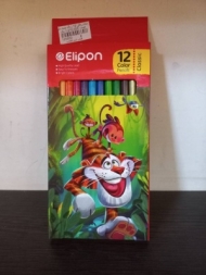 مداد رنگی 12 رنگ جعبه مقوایی الیپون
