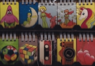 دفتر کوچک رنگی دکمه (جلد برجسته)