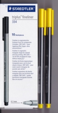 روان نویس نوک نمدی تریپلاس زرد استدلر - Triplus Finliner 0.3 mm STAEDTLER No:334-1