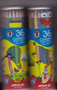 مداد رنگی 36 رنگ استوانه ای آریا - No: 3053