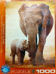 پازل 1000 تکه - THE ELEPHANT AND BABY ELEPHANT NO: 6000-0270