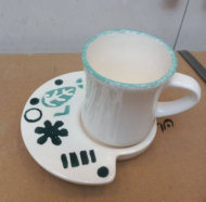 چایخوری پاییزی سبز آبی کمر باریک