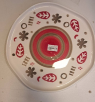 بشقاب پاییزی طوسی قرمز