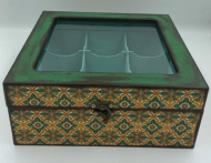 جعبه 25×25 درب شیشه ای دکوپاژ