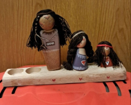 گلدان جفتی خانواده سرخپوست 3 نفره e24