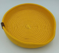 ظرف بافت پنبه ای قطر 30 سانتی متری - زرد