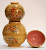 کاسه ماست خوری سفالی گل دار