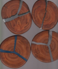 زیر لیوانی چوب و رزین قطر 12