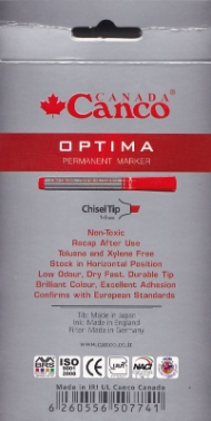 ماژیک پرمننت تخت قرمز کنکو اوپتیما - Optima Permanent Marker Chisel Tip