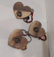 آویز قلب چوبی