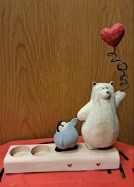 گلدان جفتی خرس قطبی لاولی با پنگوئن کوچک سه کاج e27