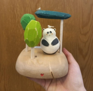 پایه قلبی پاندا با درخت و پرنده ها f25