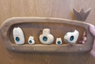 قاب جاکلیدی طرح انار یک تکه بزرگ 5عددی گربه B2