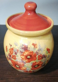 بانکه سفالی گل دار سایز2