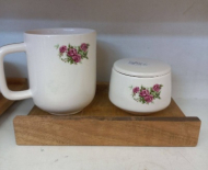 ماگ و قندان طرح گل سرخ