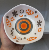 کاسه پاییزی طوسی نارنجی