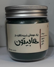 شمع شیشه ای سبز 180 گرم تافی-وانیل-فندق فیتیله نخی