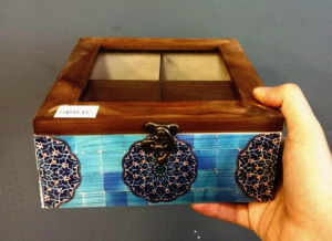 جعبه در شیشه ای17×17 چوبی
