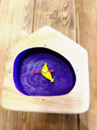 ساعت رومیزی چوبی ساده طرح خانه 15*13 g6