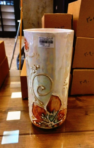 گلدان بلند گل برجسته ارتفاع25 قطر10