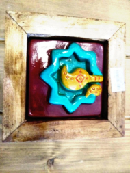 تابلو سفالی رنگی 14*14 (کد 1691)